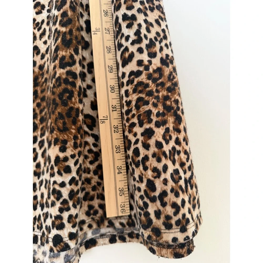 Robert Louis Skirt Womens M Leopard Print Buckle Detail Midi Pencil Excellent